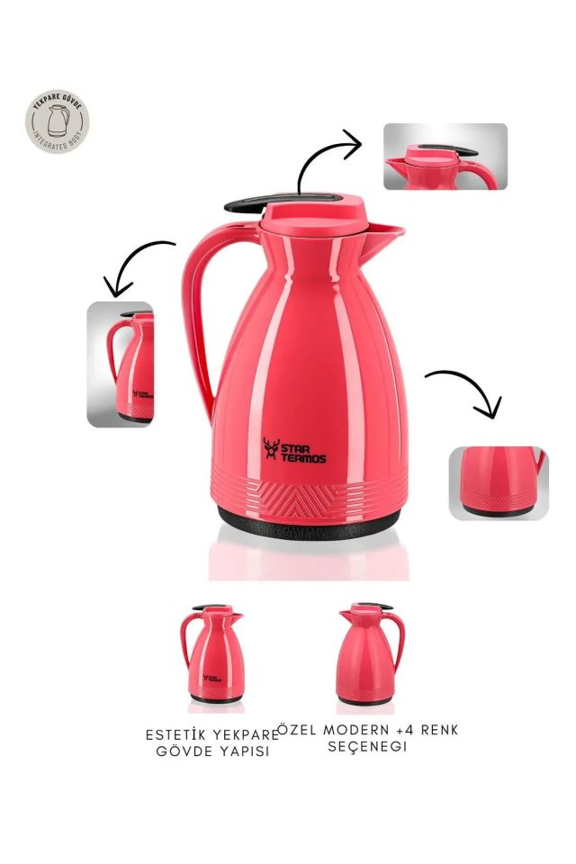 STAR TERMOS - 1 Litre Çift Camlı Vakumlu Termos