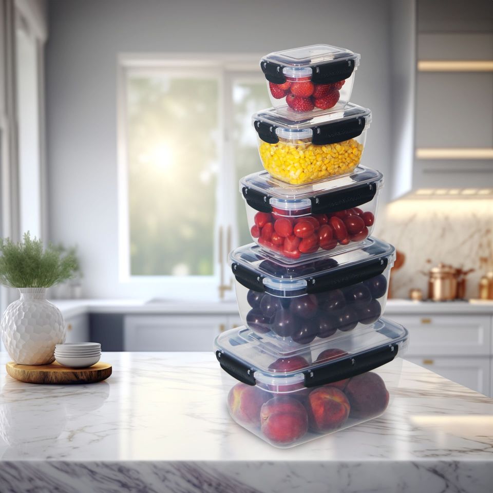 5'li Master Dikdörtgen Saklama Kabı (550 ml - 1000 ml - 1800 ml - 3000 ml - 5000 ml)