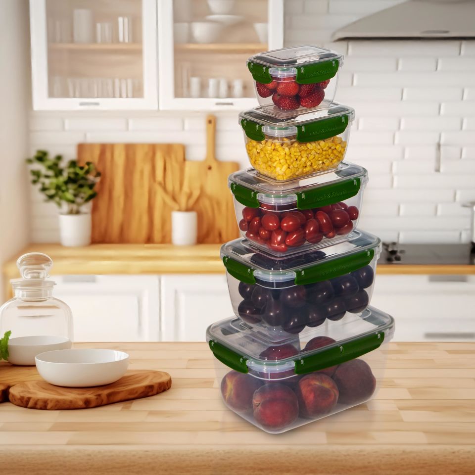 5'li Master Dikdörtgen Saklama Kabı (550 ml - 1000 ml - 1800 ml - 3000 ml - 5000 ml)