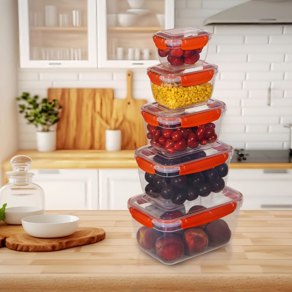 5'li Master Dikdörtgen Saklama Kabı (550 ml - 1000 ml - 1800 ml - 3000 ml - 5000 ml)