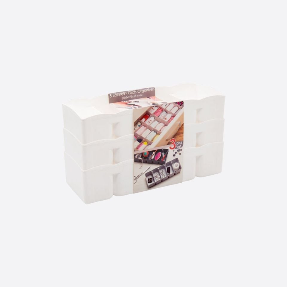5 Bölme Geniş Ayarlı Organizer (112*315*65 mm)
