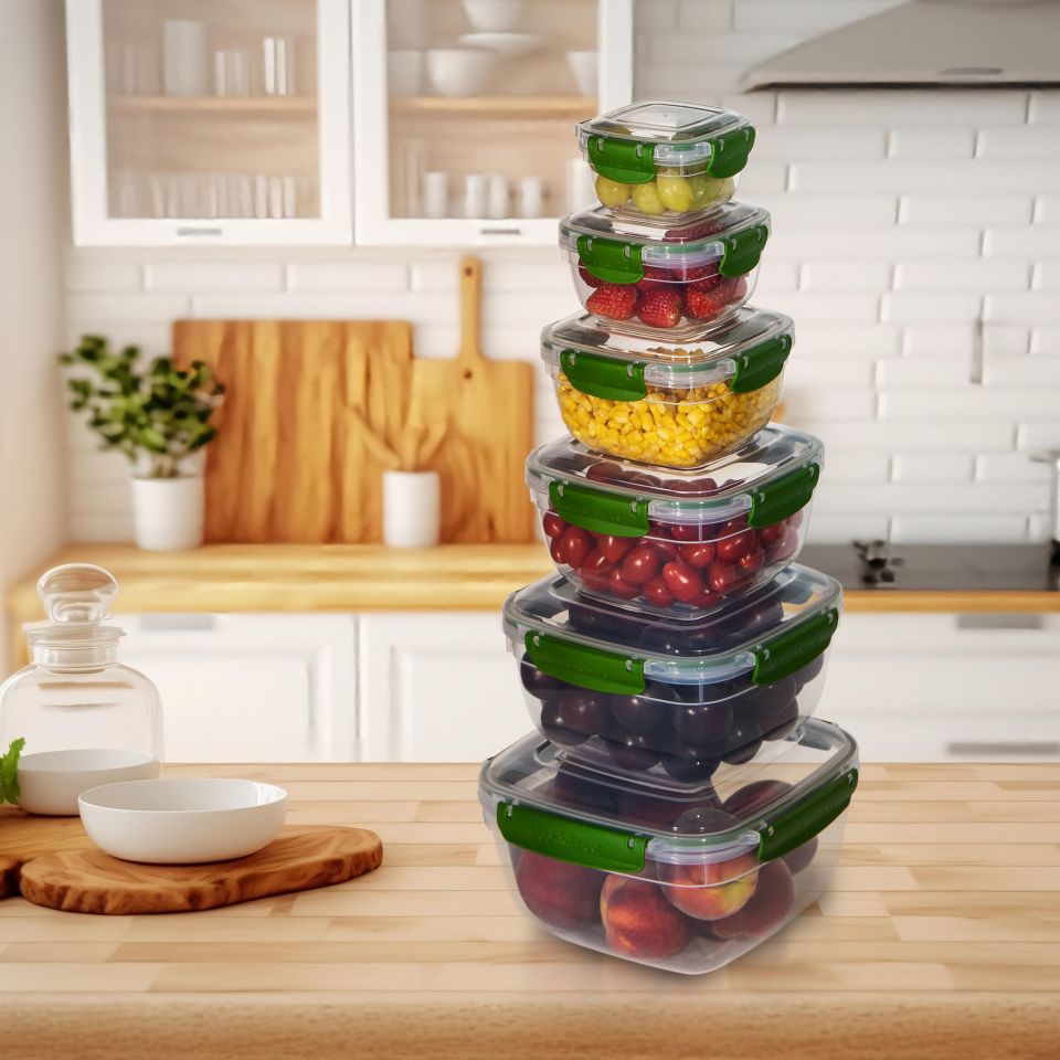 6'lı Set Master Kare Saklama Kabı (275 ml - 500 ml - 900 ml - 1500 ml - 2400 ml - 3750 ml)
