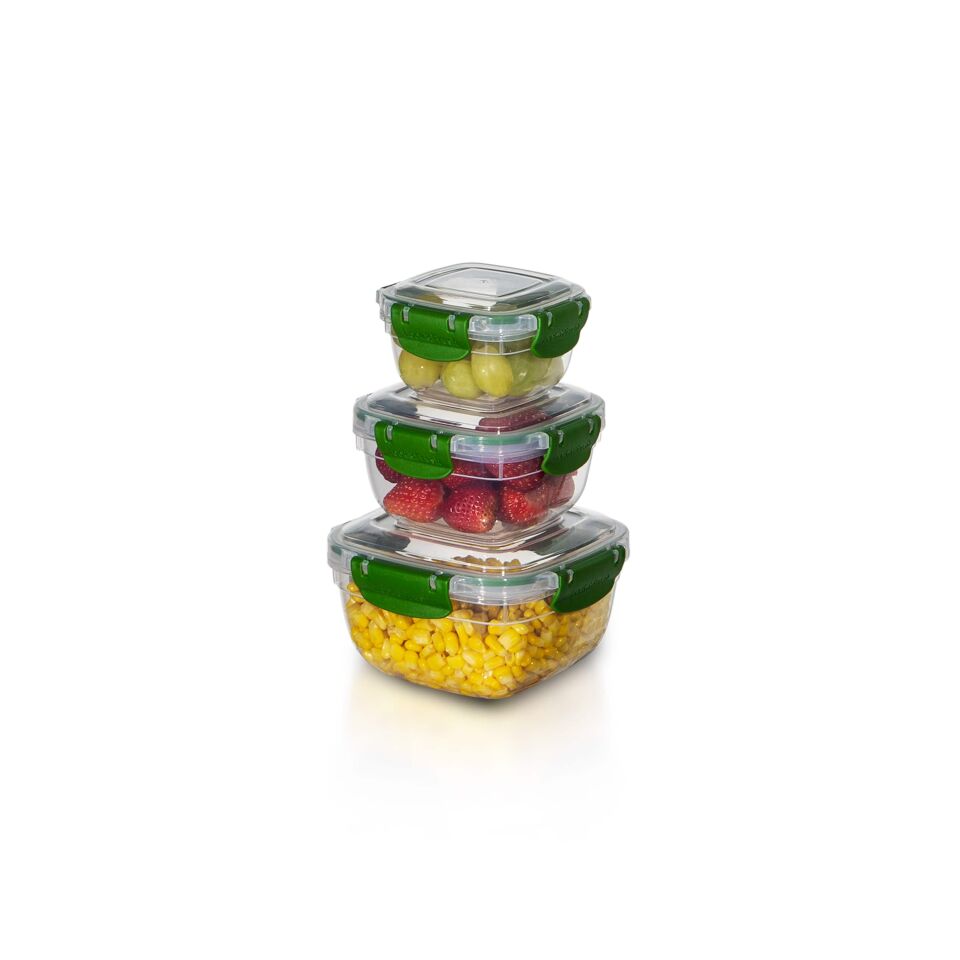 3'lü Set Master Kare Saklama Kabı (275 ml - 500 ml - 900 ml)
