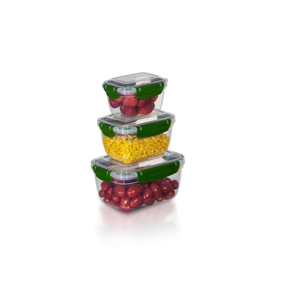 3'lü Master Dikdörtgen Saklama Kabı (400 ml - 800 ml - 1400 ml)