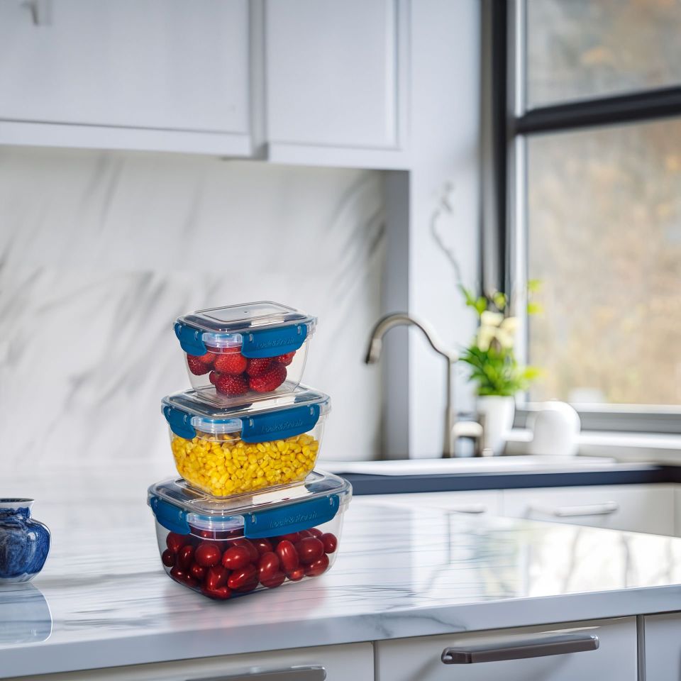 3'lü Master Dikdörtgen Saklama Kabı (550 ml - 1000 ml - 1800 ml)