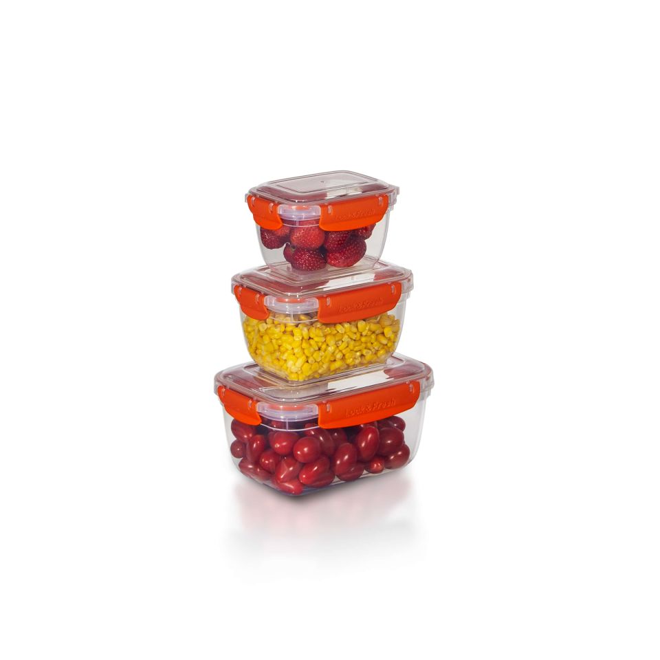 3'lü Master Dikdörtgen Saklama Kabı (550 ml - 1000 ml - 1800 ml)