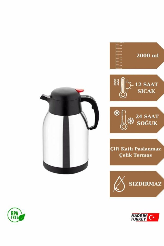 STAR TERMOS - 2 Litre Çift Kat Paslanmaz Çelik Termos